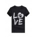 LOVE Print Round Neck Short Sleeve Casual T  shirts For Women